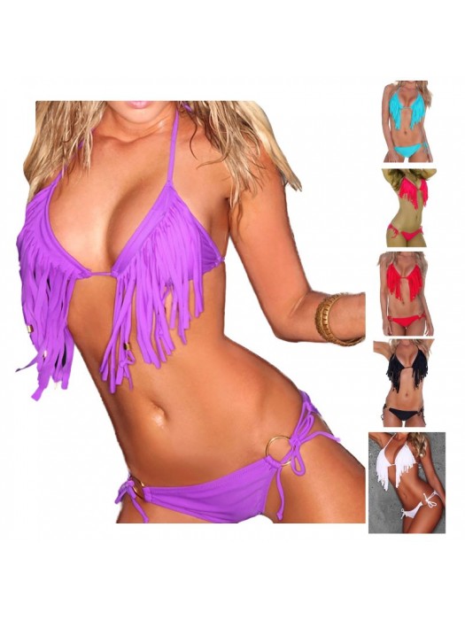 Costume Bagno 2 Pezzi Bikini Mare Donna Frange Woman Fringes Swimsuit 550057B C